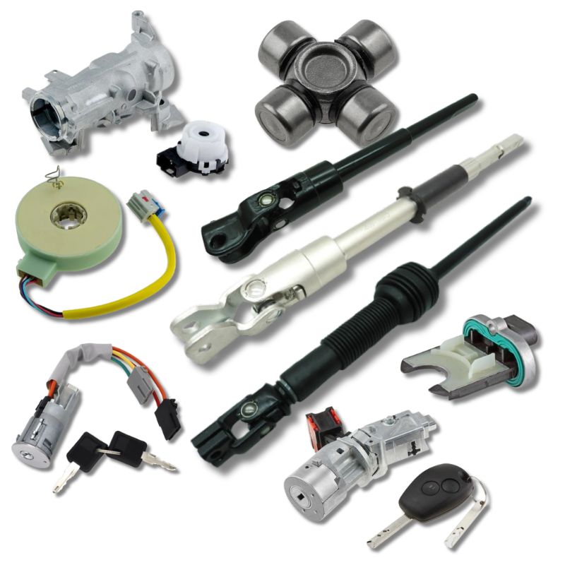 Stūres statnes, kardāniņi un slēdzenes